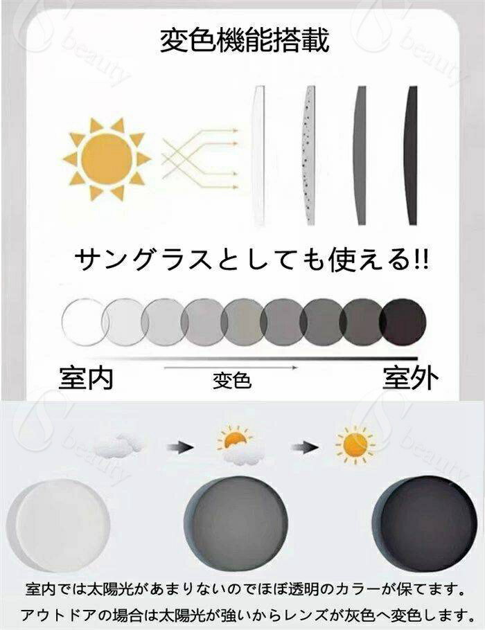 老眼鏡 メガネ拭き付き 老眼鏡 おしゃれ 変色 サングラス レディース メンズ ブル...