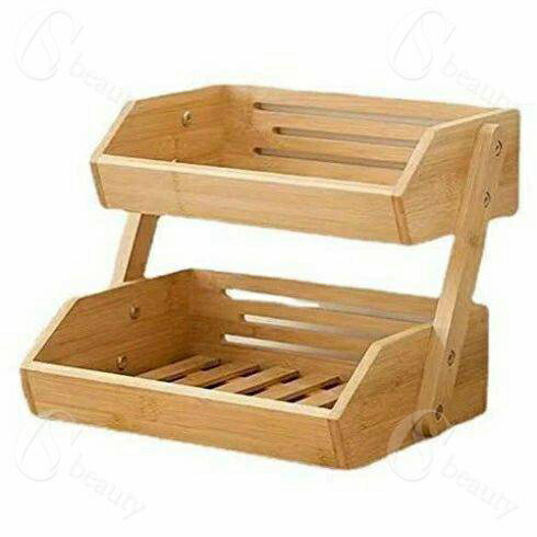 アフタヌーンティー・スタンド 木製 2段ケーキスタンド おしゃれ デザートディスプレイスタンド 木目 ..