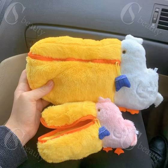 ペンケース 筆箱 マルチポーチ 大きめ 大容量 ぬいぐるみ 人形 鳥 ペリカン かわいい アニマル ユニー..