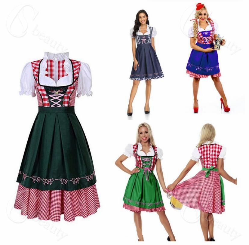 Waitress - ドイツ オーストリア ウェイトレス ハロウィン民族衣装 コスプレ ワンピース エプロン フ　 コスチューム ハロウィンビールガール 衣装 コスプレ　ビールガール コスプレ