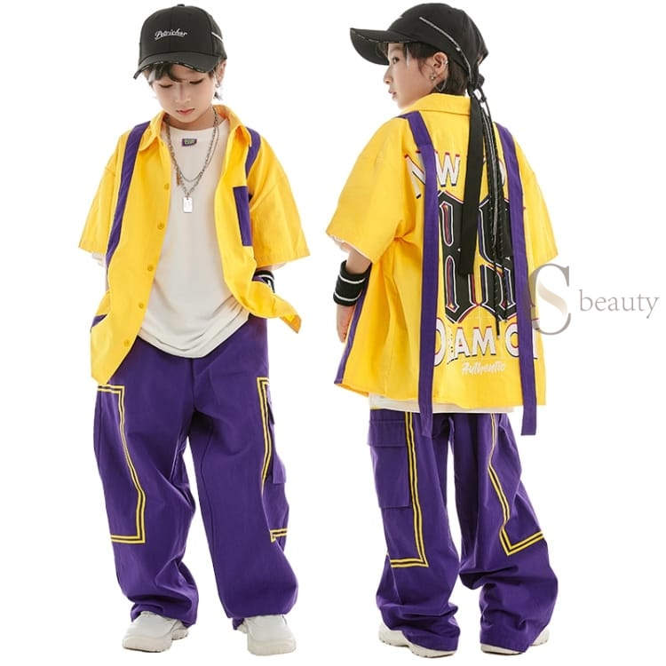 子供ダンス衣装 2点セット 体操服 キッズ 上下セット 男の子 女の子 半袖Tシャツ 長ズボン スポーツ服 ..