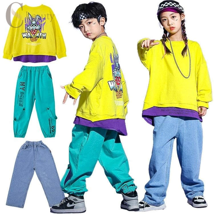 ヒップホップ 子供服 キッズダンス衣装 セットアップ トップス 長袖 ゆったり ヒップホップ 女の子 男..