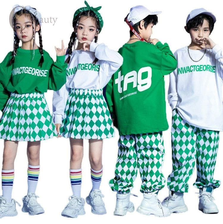 キッズ ダンス衣装 セットアップ 男女兼用 応援団 チアガール 長袖 トップス カジュアル ロングパンツ ..