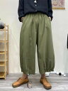 バルーンパンツ ワイドパンツ 綿 レディース 春秋 パンツ ワイド 綿パンツ コットン バルーン 無地 可愛い イージーパンツ ウエストゴム ボ ゆったり 体型カバー 着?せ おしゃれ カジュアル シンプル ファッション 通勤 30代 40代 50代 送料無料