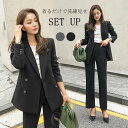 スーツ ビジネススーツ フォーマル レディース パンツスーツ セットアップ 2点セット ジャケット 折襟 ロングパンツ ポケットづき ブラック グレー ボタン飾り 七五三 お宮参り 母親 オフィス 卒園式 入園式 卒業式 上品 おしゃれ 大人(4)