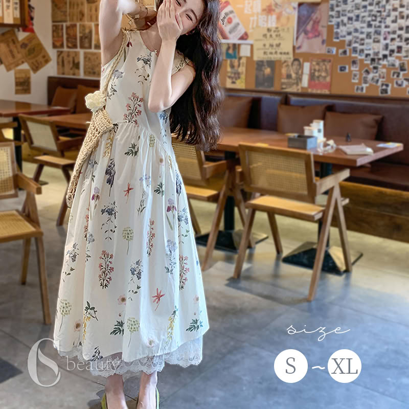 Rakuten - ワンピース リゾートワンピース レディース サマードレス ロング マキシ丈ワンピース バックシャン 半袖 着痩せ 体型カバー 透け Aライン 大人 20代 30代 40代 可愛い お洒落 花柄 春 夏 薄手 透明感 ファッション S-XL