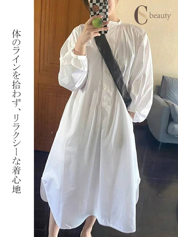パフスリープ ボリューム袖 シャツワンピース ...の紹介画像2
