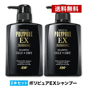 【送料無料】ポリピュアEX スカルプシャンプー 2本セット◆人気 薬用シャンプー 男性用シャンプー 頭皮ケア メンズ スカルプケア オイリー ヘアケア 医薬部外品 ノンシリコン かゆみ ふけ メンズシャンプー 男性