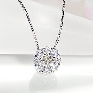 PT900 0.9ct ダイヤモンド フラワーモチーフ ネックレス 透明感ある輝き！すべてクラリティSIクラスダイア！イエローダイヤ ダイヤペンダント ダイヤモンドペンダント