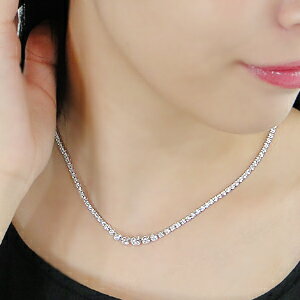 pt850【3.0ct】全周 ダイヤモンド テニスネックレス【送料無料】【品質保証書】豪華3カラット グラデーション ネックレス 3カラット プラチナ 可愛い 新作 人気 おしゃれ ギフト クリスマスプレゼント 贈り物 記念 プラチナ ゴージャス SIクラス【RCP】【楽ギフ_包装】