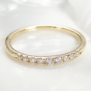 K18YG ダイヤモンド グラデーション エタニティ リング【0.15ct】/【送料無料】【代引手数料無料】【刻印無料】【品質保証書付】華奢 シンプル 人気 お...
