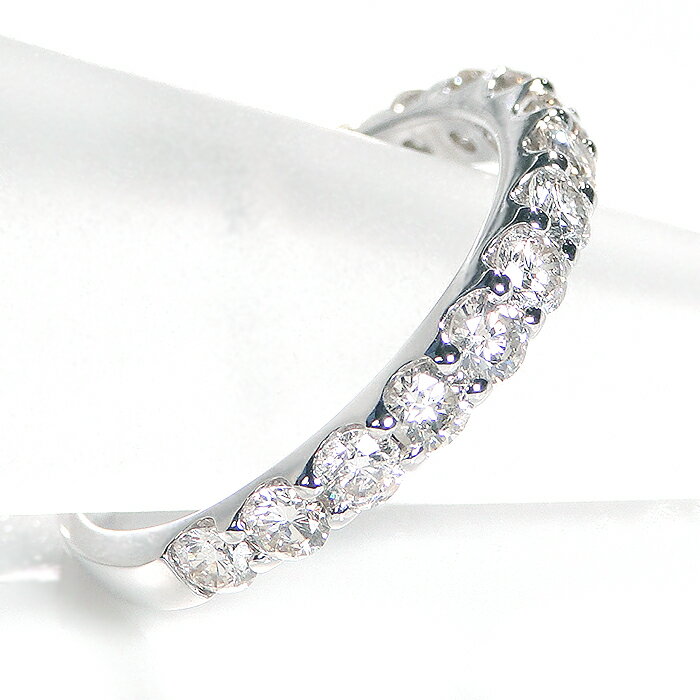 pt950【1.0ct】ダイヤモンド ハーフエタニティリング【送料無料】【代引手数料無料】【品質保証書付】無垢 ダイヤ エタニティ ダイア プラチナ 指輪 レディース ジュエリー ギフト 1カラット 結婚記念日　高品質 プラチナ 天然ダイヤ　エタニティ　おすすめ