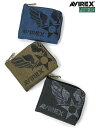 【AVIREX】“AIR FORCE MARK” L-SHAPE ZIP WALLET ∴ ｜ AVIREX 財布 長財布 ロングウォレット ラウンドジップ メンズ レディース ユニセックス 黒 ブラック ベージュ 茶 ブラウン METHOD 流儀圧搾