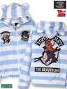 【 The BRAVE-MAN × TOM and JERRY 】 ボアフリース ボーダー ZIPパーカー 〔別注〕 ｜ パーカー ボアパーカー アウター メンズ 冬 冬用 冬服 青 ブルー M L LL XL 2L XXL 3L トム ジェリー 人気 バイカー ブランド