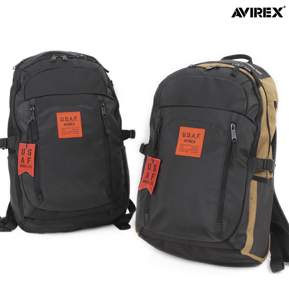 【AVIREX】“DUTCH” DAY PACK AX2083 ∴ ｜ バッグ デイパック バックパック 鞄 かばん 通販 春 夏 オールシーズン メンズ 黒 ブラック ベージュ フリーサイズ 人気 かっこいい 大きめ たっぷり 大容量 A4 ブランド