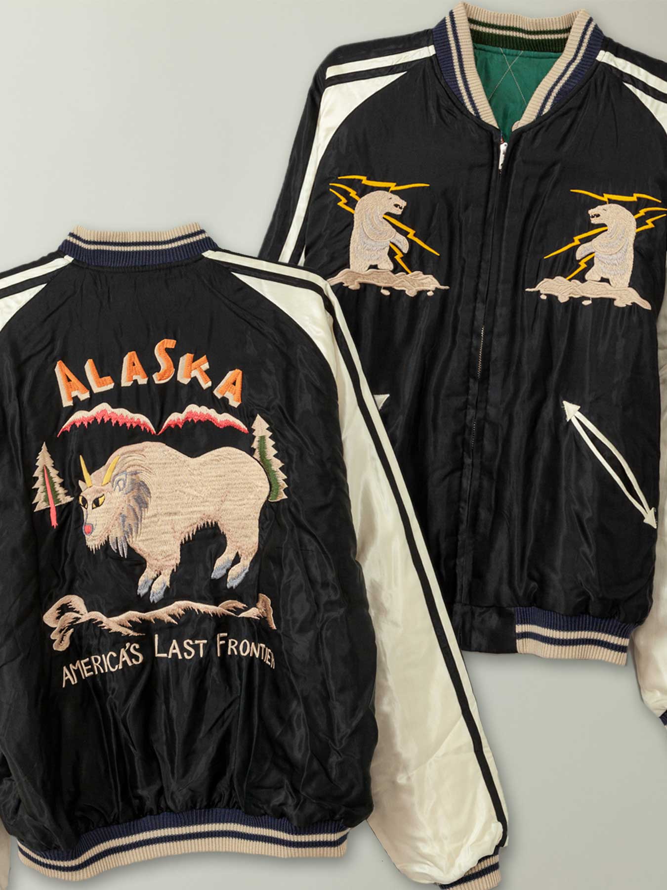 ＜送料無料＞【TAILOR TOYO】“MOUNTAIN GOAT×EAGLE”SOUVENIR JACKET | スカジャン リバーシブル スーベニアジャケット アウター 長袖 通販 メンズ レディース ユニセックス 秋 秋服 オールシーズン 黒 ブラック XL LL 2L 大きいサイズ 人気 ブランド 流儀圧搾 METHOD