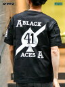 【AVIREX】“BLACK ACES”PRINT S/S FATIGUE T-SHIRT〔LIMITED〕 ｜ Tシャツ ティーシャツ 半袖 通販 メンズ レディース ユニセックス 春 春服 夏 夏服 白 ホワイト 黒 ブラック 迷彩 カモフラ M L XL LL 2L XXL 3L 人気 アビレックス ブランド 流儀圧搾 METHOD