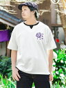 ◆Fashion THE SALE◆【雅結】 桜 家紋 刺繍 フェイクレイヤード 梨地 素材 キーネック Tシャツ | 和柄 ティーシャツ 半袖 通販 メンズ レディース ユニセックス 夏 夏服 春 春服 白 ホワイト 黒 ブラック 紺 ネイビー M L XL LL 2L XXL 3L 大きいサイズ 人気 流儀圧搾