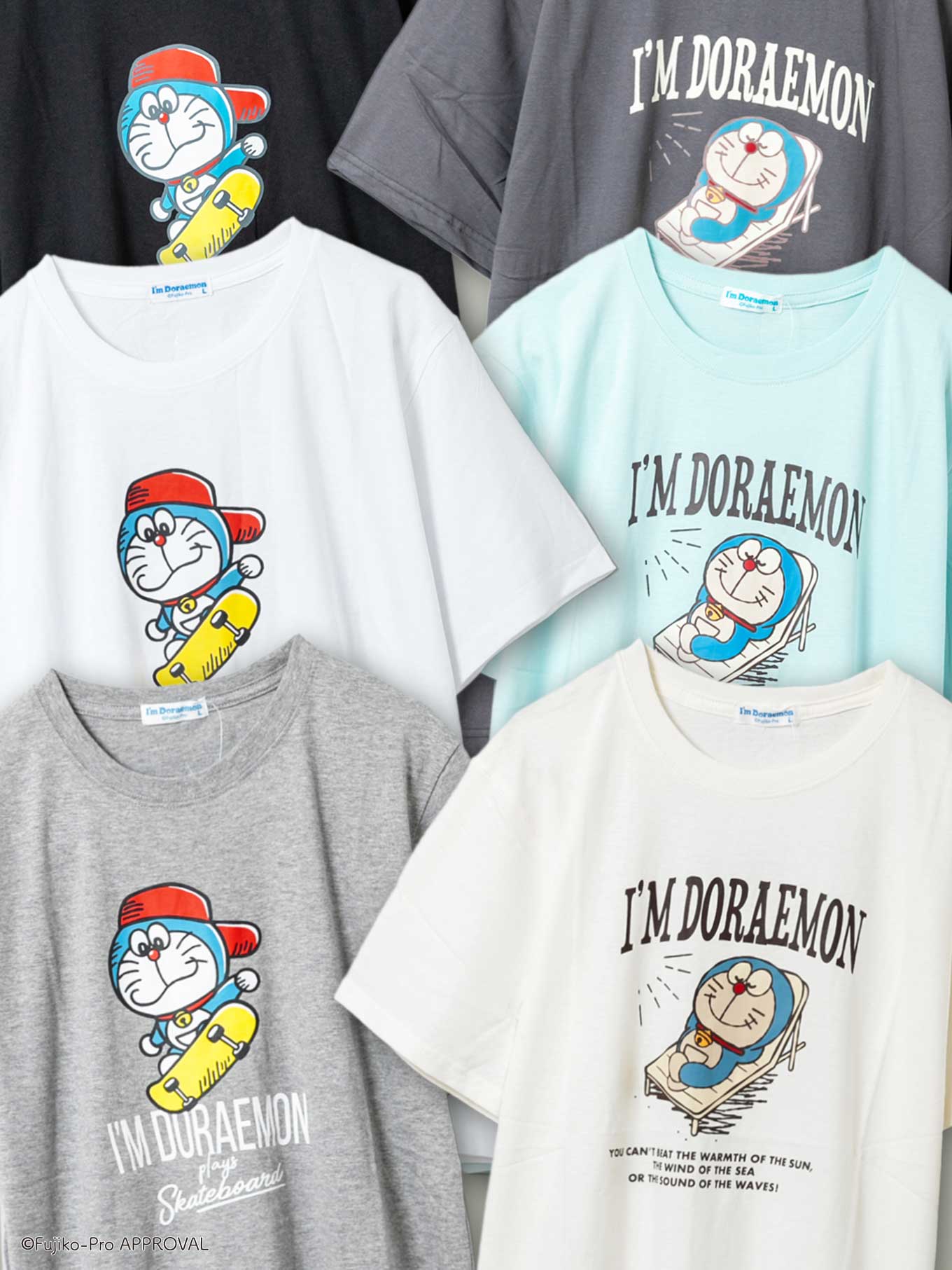 【ドラえもん】“I'm Doraemon”プリント Tシャツ ｜ ティーシャツ 半袖 通販 夏 夏服 メンズ ユニセックス 白 ホワイト グレー 黒 ブラック ベージュ 緑 カーキ 青 ブルー M L XL LL 2L 大きいサイズ 人気 ブランド 藤子不二雄 流儀圧搾 METHOD
