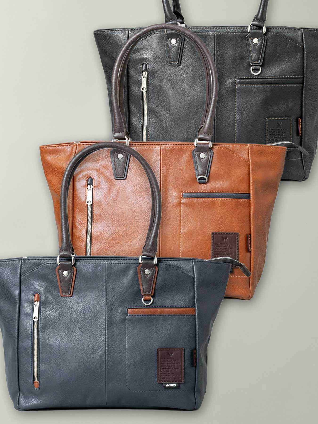 ＜送料無料＞【AVIREX】“STUART”TOTE BAG AX5009 ∴｜ バッグ 鞄 かばん ショルダーバッグ 肩掛け 斜め掛け メンズ ユニセックス オールシーズン 黒 ブラック キャメル ベージュ 紺 ネイビー 人気 おすすめ おしゃれ 使いやすい 丁度いい アビレックス ミリタリー 流儀圧搾