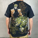 【絡繰魂・粋×ジョジョの奇妙な冒険】DIO Tee| 和柄 JOJO ディオ 半袖 Tシャツ メンズ ユニセックス 通販 夏 夏服 白 ホワイト 黒 ブラック M L XL LL 2L XXL 3L 大きいサイズ ブランド 流儀圧搾 METHOD