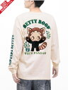 【BETTY BOOP】“レッサーパンダベティ”総刺繍ロンT〔別注〕 | ロンティー 長袖 通販 夏 夏服 オールシーズン メンズ レディース ユニセックス 白 ホワイト 黒 ブラック S M L XL LL 2L 人気 ベティちゃん ブランド 流儀圧搾 METHOD