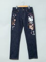 【今昔 -KON-JAKU-】“徳利”総刺繍ストレッチデニムパンツ | ボトム ずぼん 長ズボン ジーンズ ジーパン こんじゃく 通販 メンズ レディース ユニ...