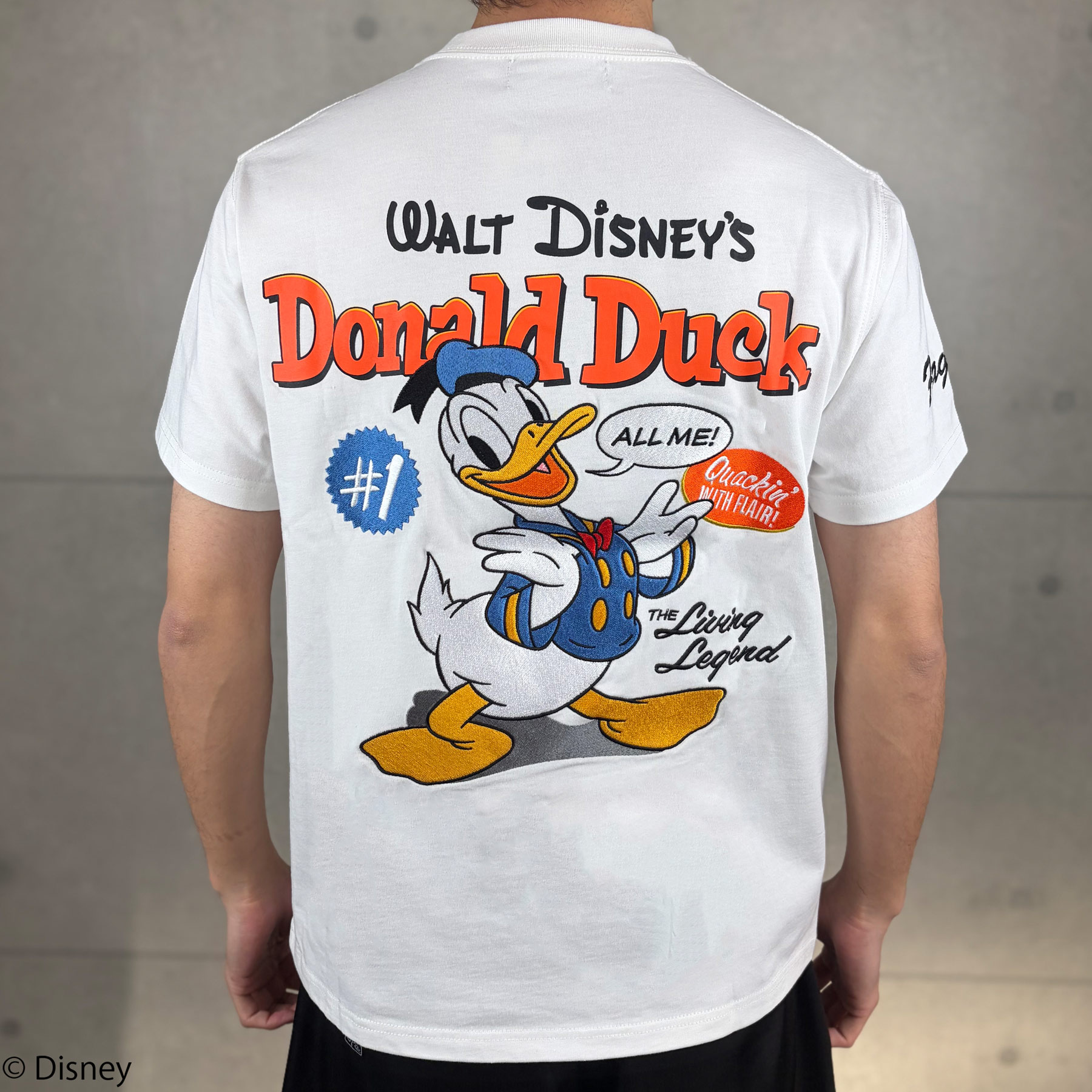 DONALD DUCK TEE ｜ 半袖 半T フラッグスタッフ DISNEY 通販 メンズ レディース ユニセックス 大きいサイズ ゆったり カジュアル M L XL LL 2L 3L XXL 春 夏 春服 夏服 白 ホワイト 黒 ブラック かわいい