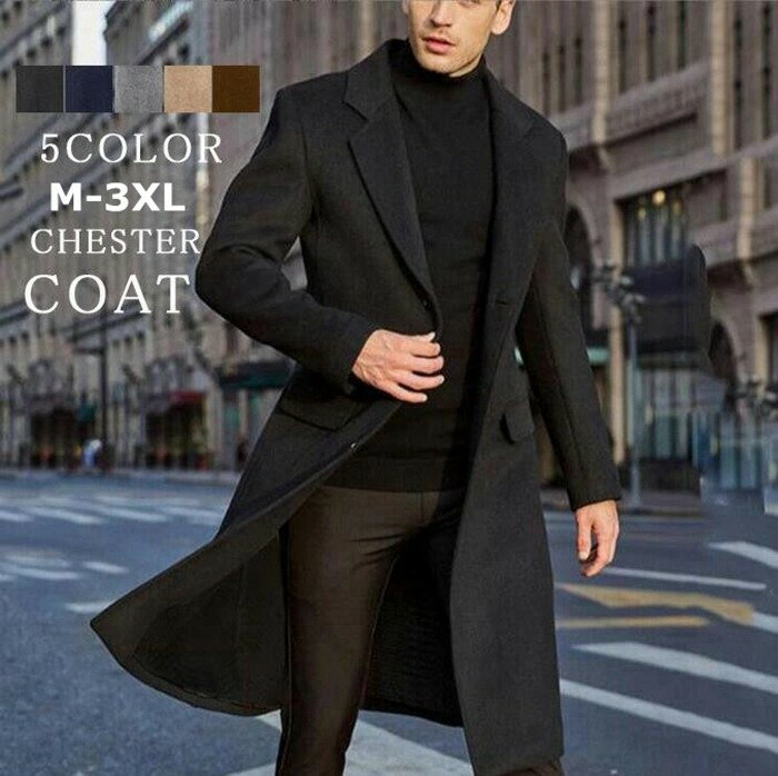 チェスターコートメンズロングコート...