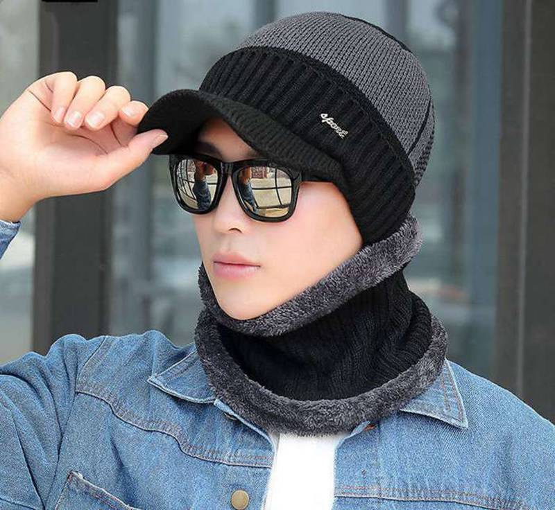 ニット帽 ニットキャップ メンズ レディース 男女兼用 2点セット 冬帽子 帽子 裏起毛 スヌード  ...