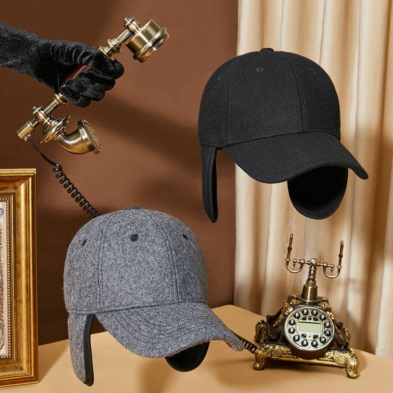 Rakuten - 耳当て付きキャップ メンズ フライトキャップ レディース ウール 防寒帽子 耳あて付 メンズ パイロットキャップ 野球帽 厳冬対策 防寒 ゴルフ帽子 イヤーマフ 冬 防風 無地 あったか 飛行帽 スノボ スキー 釣り おしゃれ 男女兼用 冬物 送料無料