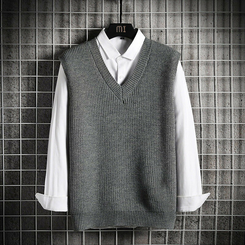C.S.Shoppingのベスト ニット アウター メンズ スクールベスト 無地 トップス おしゃれ かっこいい カジュアル シンプル 春秋 大人 メンズファッション｜アングル3