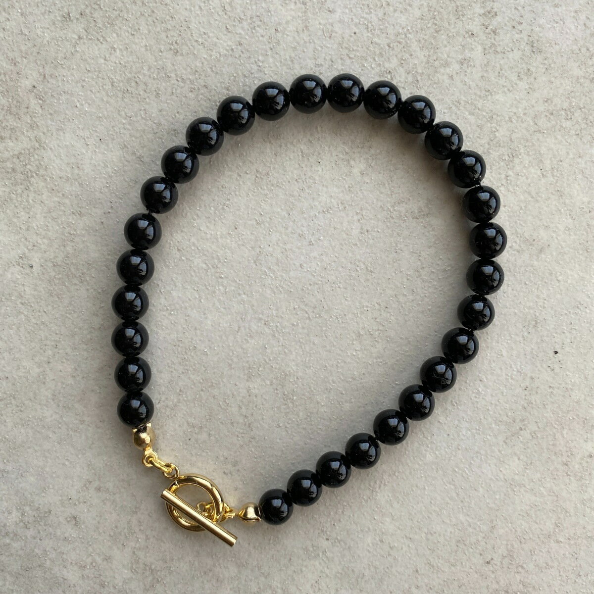 樂天商城 - 流行 ブラック パールブレスレット メンズ アクセサリー 18センチ おしゃれ ワンポイント 日本製 レディースの方にも 送料無料