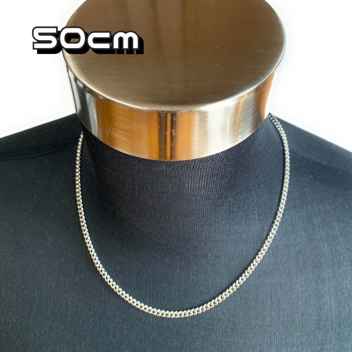 シルバー 喜平チェーンネックレス 50cm メンズ レディース ネックレス アクセサリー ワンポイント ファッション 太め