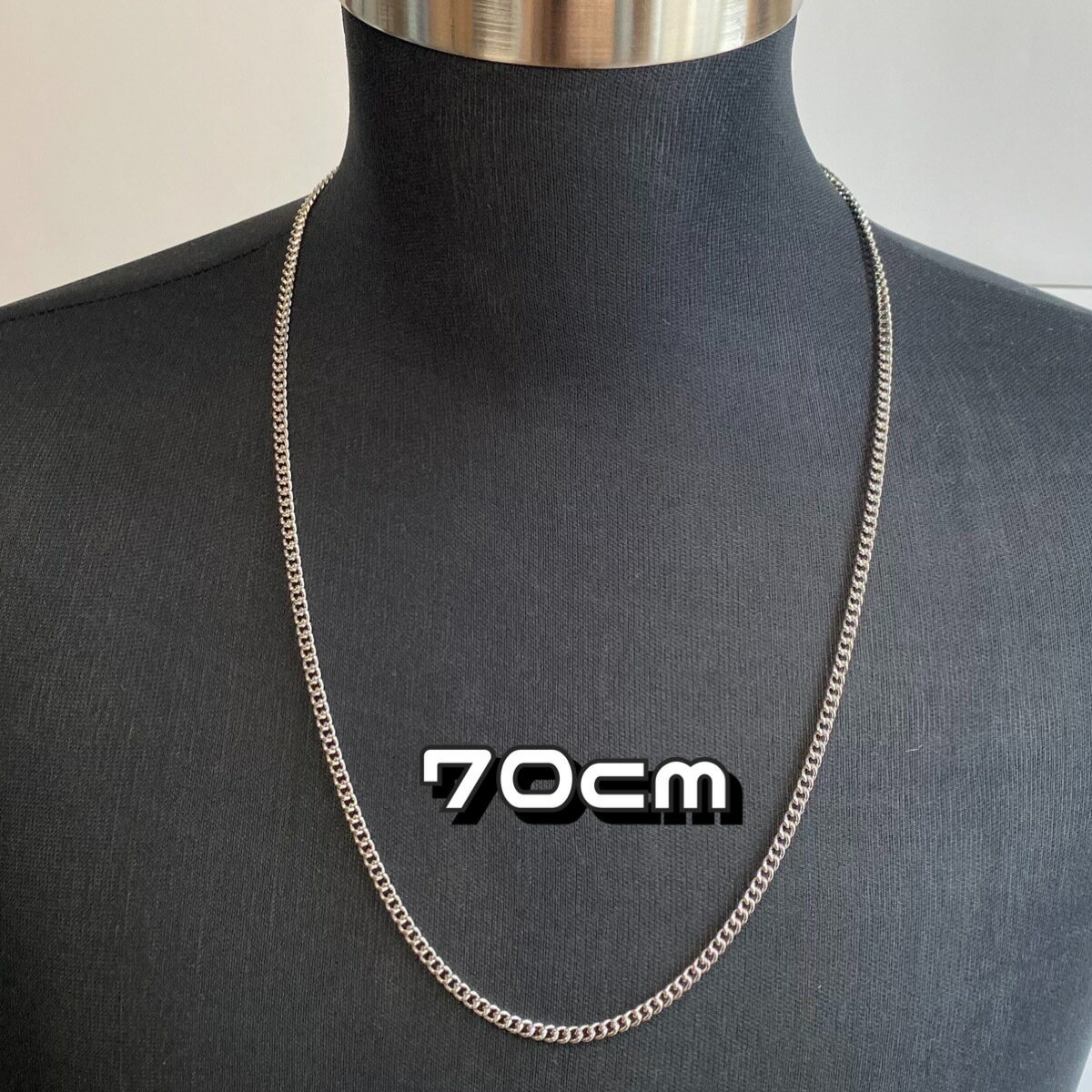 シルバー ロング 喜平チェーンネックレス 70cm メンズ ネックレス アクセサリー 太め 70センチ