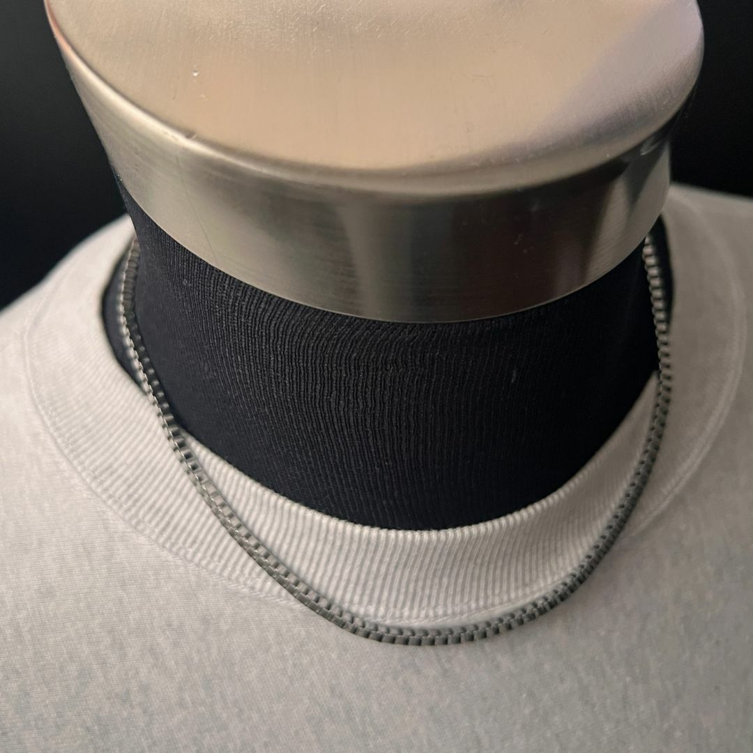 ステンレス製 3mm幅 ボックスチェーンネックレス 45センチ アレルギー対応 錆びない 変色しない ネックレス メンズ レディース 兼用 デザインチェーン