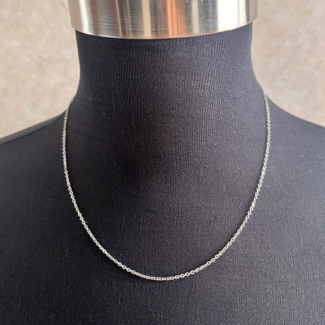ステンレス カットチェーン 小豆チェーンネックレス 50センチ シンプルネックレスつけっぱなしOK 錆びない 短め 細め ショート メンズ レディース アクセサリー 50cm