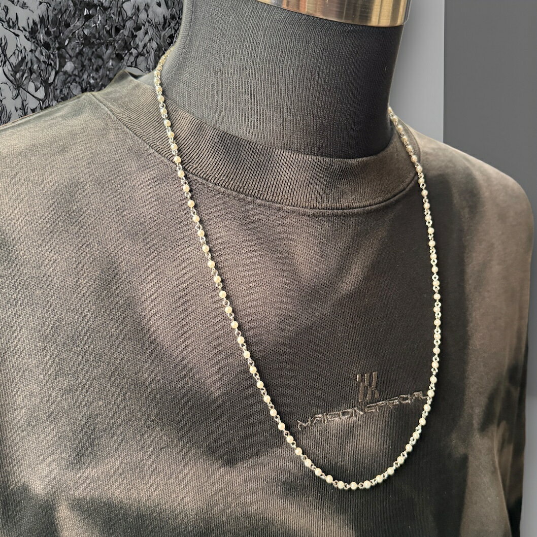 楽天CTBSHOP 楽天市場店70センチ 3mm ホワイト パールチェーンネックレス シルバーチェーン ロングネックレス ロングチェーンネックレス 長い 長め メンズ レディース デザインネックレス ストリート カジュアル おしゃれ トレンド シンプル ノームコア シンプル 人気 パールネックレス