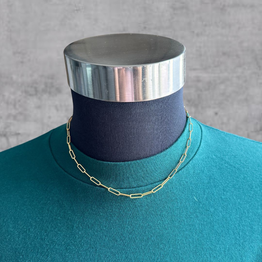 ゴールド ペーパークリップチェーンネックレス メンズ レディース アクセサリー 流行 トレンド カジュアル ストリートファッション HIPHOP きれいめ 自社...