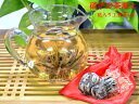 ガラス茶海と花入り工芸茶(2粒)のセット