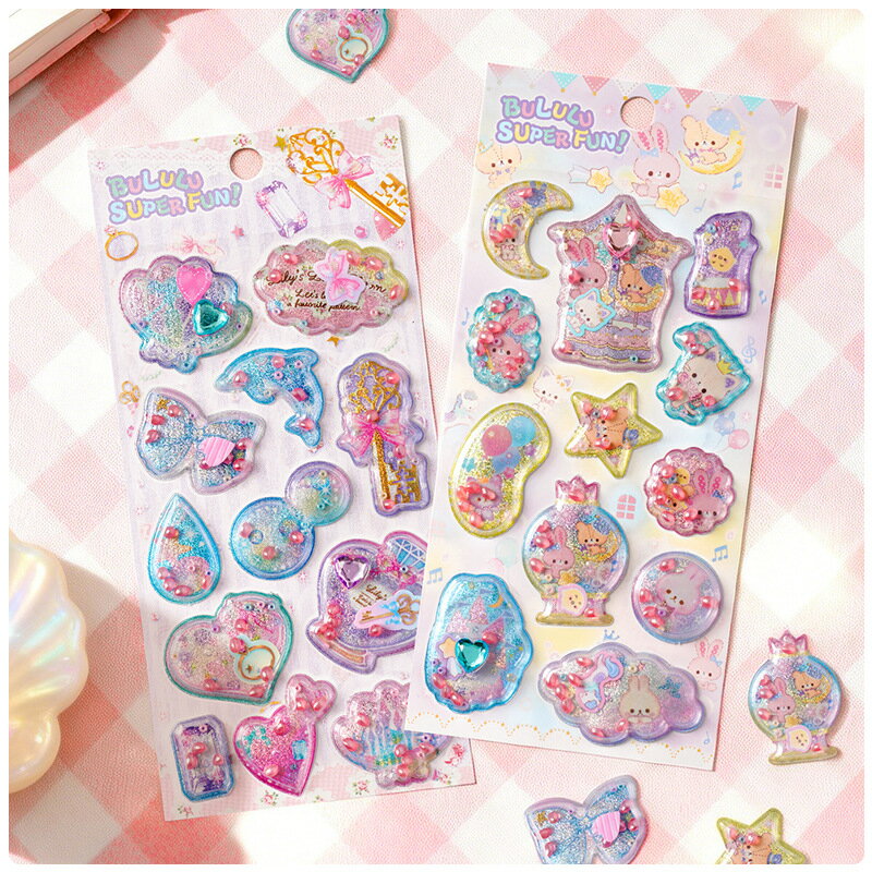 乐天商城 - ステッカー デコ スマホケース 6枚セット キラキラ かわいい 3D 泡シール ご褒美シール 立体シール デコレーション 手帳 ぷくぷくシール 水筒 ペン カップ DIY ステッカーデコ 可愛い 文房具 プレゼント DIY