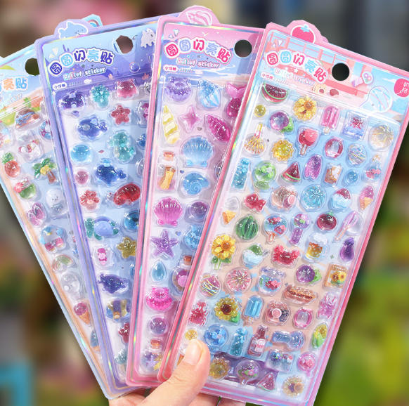 乐天商城 - ステッカー デコ スマホケース キラキラ かわいい 3D 泡シール ランダム発送 ご褒美シール 立体シール デコレーション 手帳 ぷくぷくシール 水筒 ペン カップ DIY ステッカーデコ 可愛い 文房具 プレゼント DIY