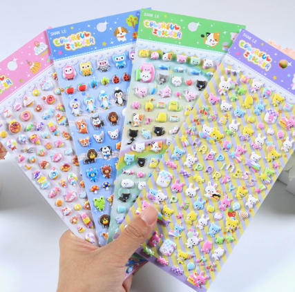 Rakuten - ステッカー デコ スマホケース キラキラ かわいい 3D 泡シール ご褒美シール 立体シール デコレーション 手帳 ぷくぷくシール 水筒 ペン カップ DIY ステッカーデコ 可愛い 文房具 プレゼント DIY
