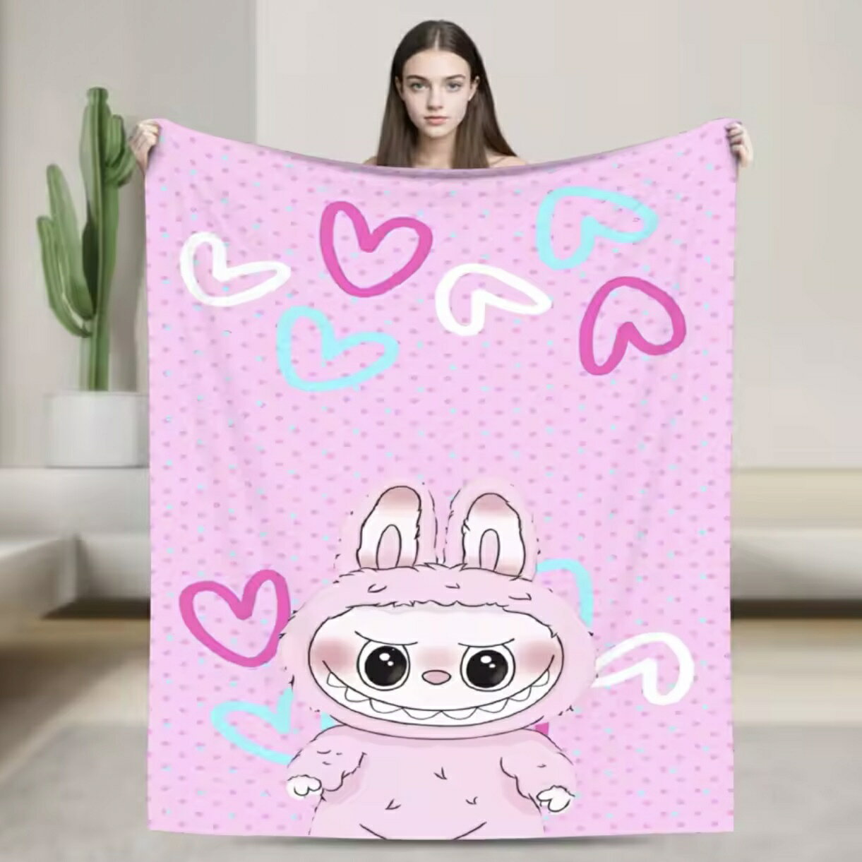 乐天商城 - ラブブ風 ブランケット グッズ プレゼント 誕生日 子供 孫 クリスマス 男の子 女の子 冷房対策 旅行 ギフト キャンプ アウトドア 10