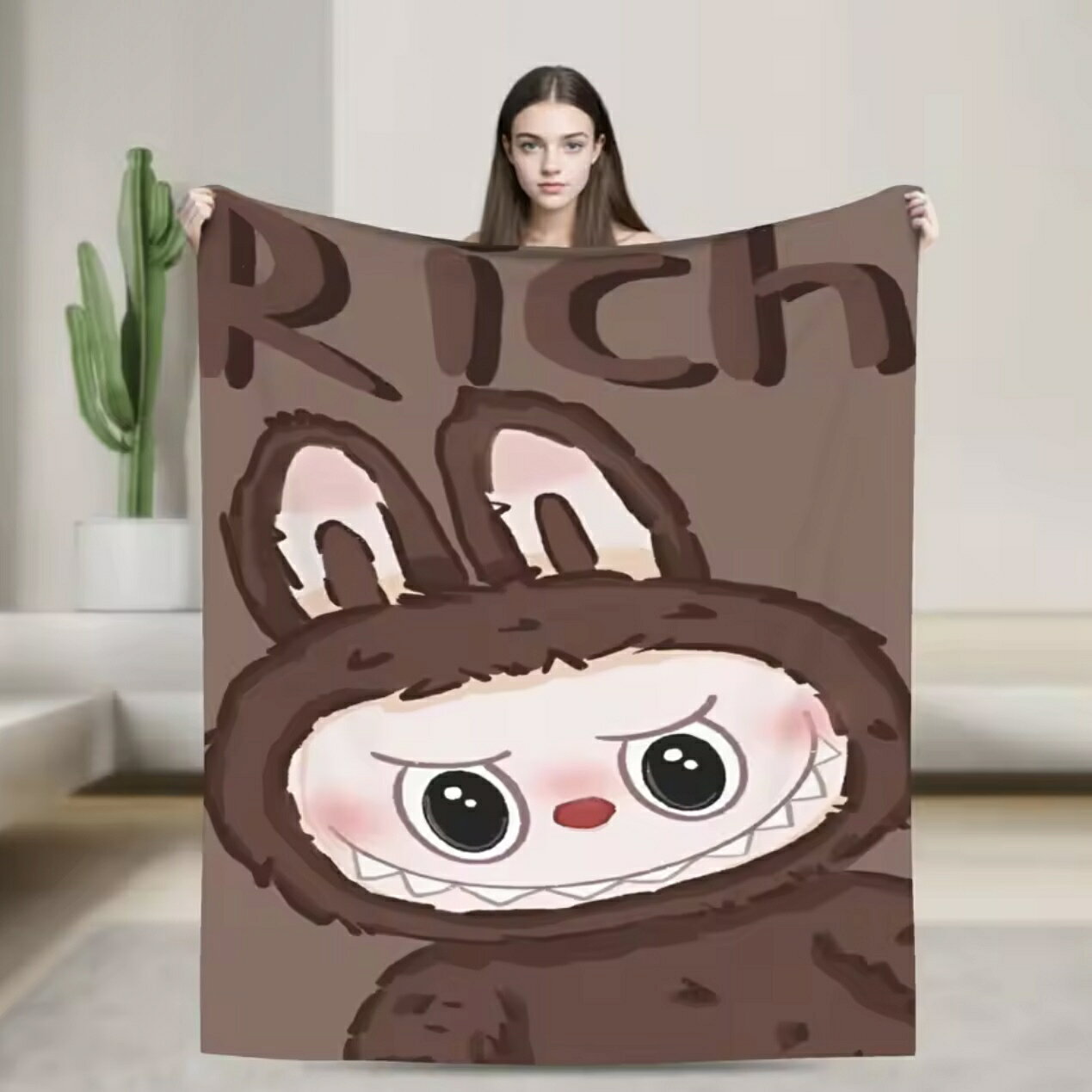 乐天商城 - ラブブ風 ブランケット グッズ プレゼント 誕生日 子供 孫 クリスマス 男の子 女の子 冷房対策 旅行 ギフト キャンプ アウトドア 11