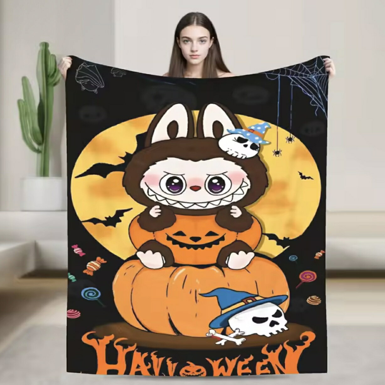 乐天商城 - ラブブ風 ブランケット グッズ プレゼント 誕生日 子供 孫 クリスマス 男の子 女の子 冷房対策 旅行 ギフト キャンプ アウトドア 16