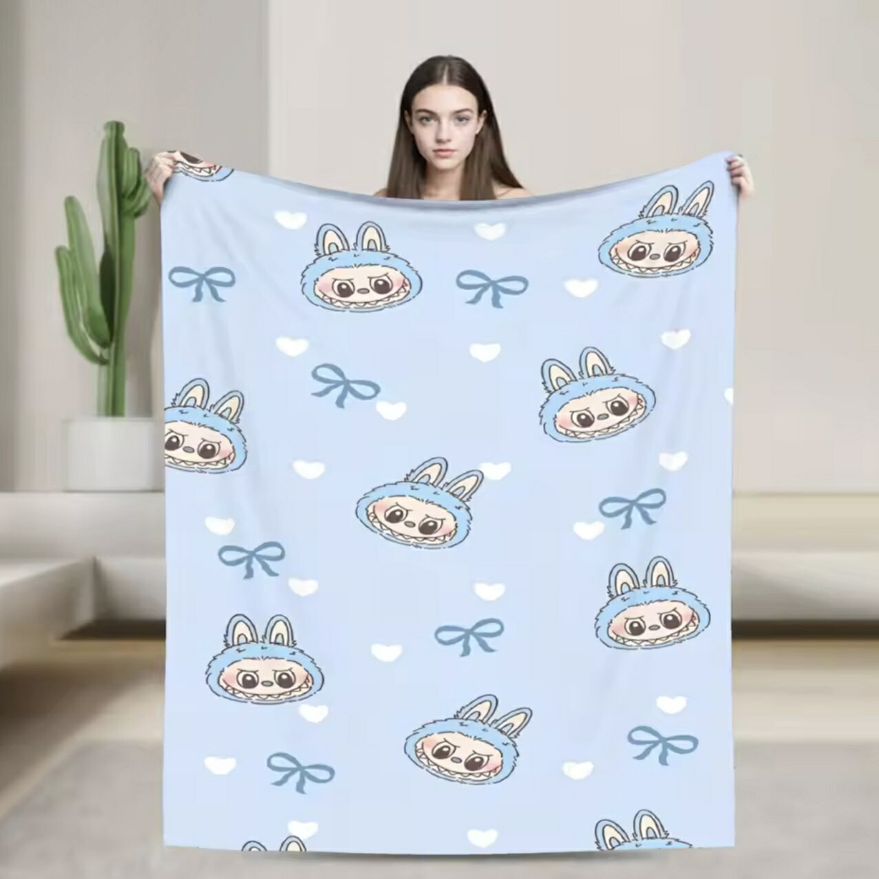 乐天商城 - ラブブ風 ブランケット グッズ プレゼント 誕生日 子供 孫 クリスマス 男の子 女の子 冷房対策 旅行 ギフト キャンプ アウトドア 4