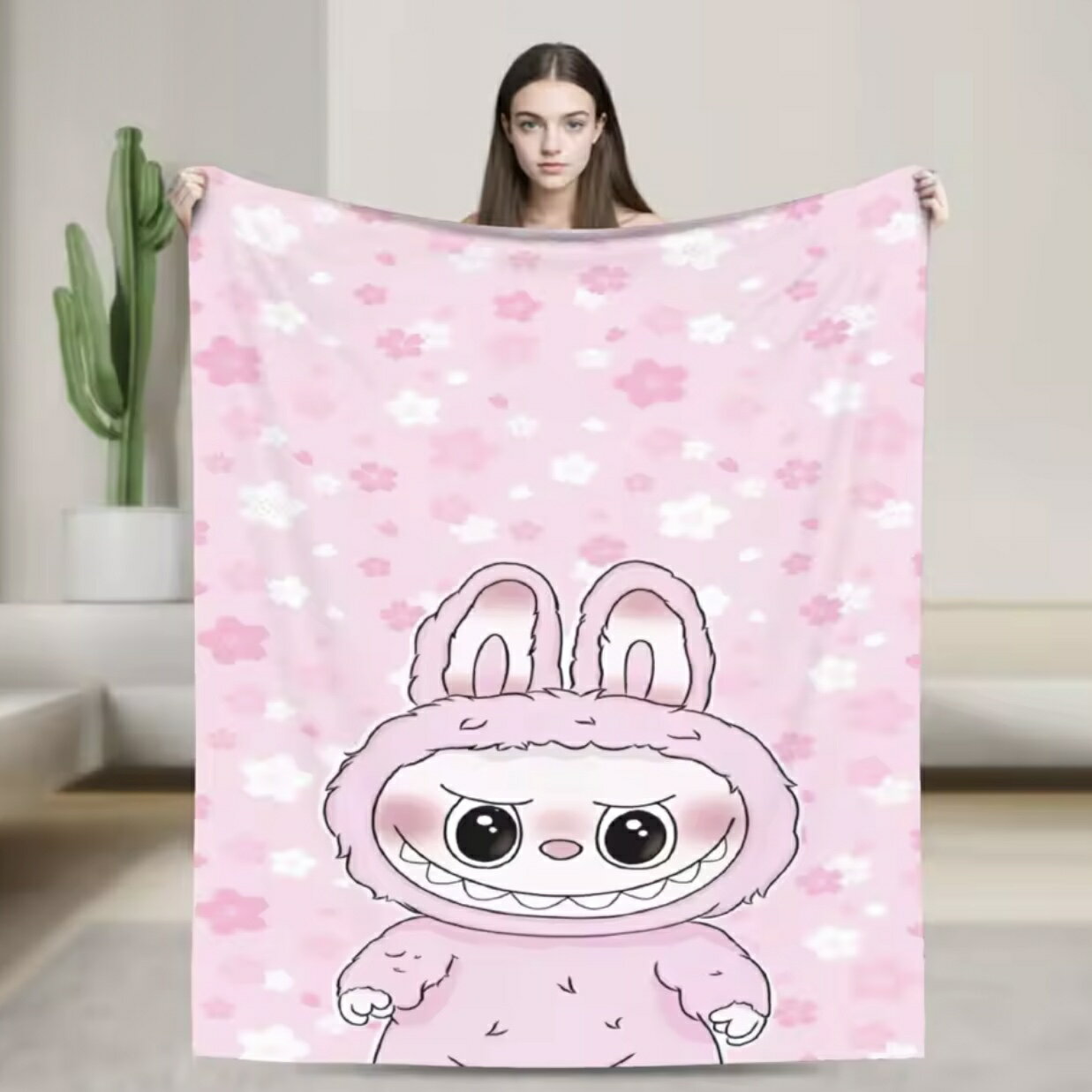 乐天商城 - ラブブ風 ブランケット グッズ プレゼント 誕生日 子供 孫 クリスマス 男の子 女の子 冷房対策 旅行 ギフト キャンプ アウトドア 5