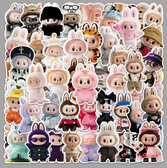 【クリックポスト送料無料】ラブブ風 ステッカー シール 50枚