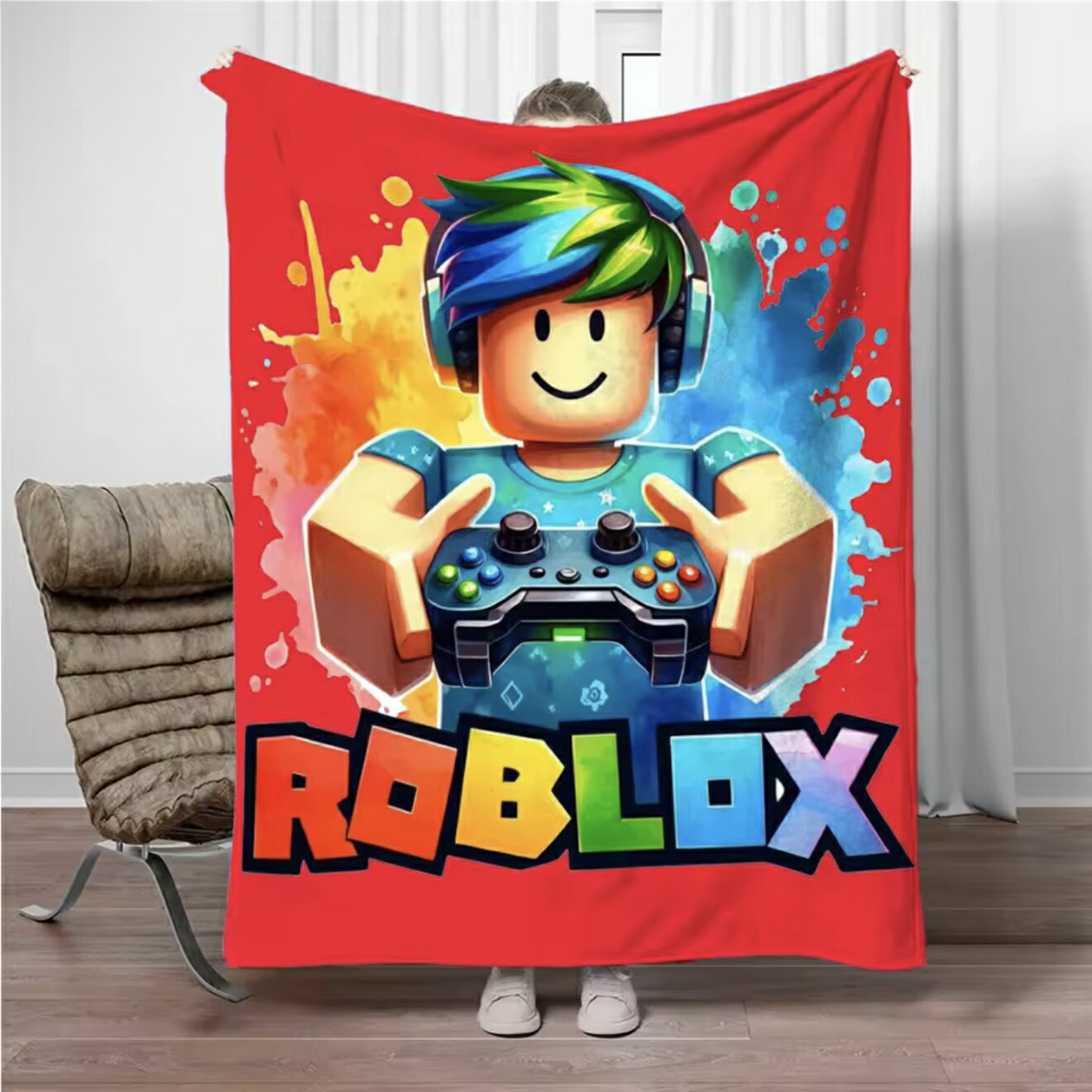 乐天商城 - ROBLOX ロブロックス ブランケット グッズ プレゼント 誕生日 子供 孫 クリスマス 男の子 女の子 冷房対策 旅行 ギフト キャンプ アウトドア